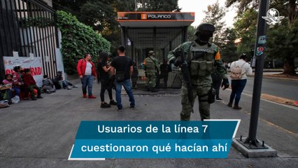 Captan a militares armados fuera de Metro Polanco luego de incidente con vagones