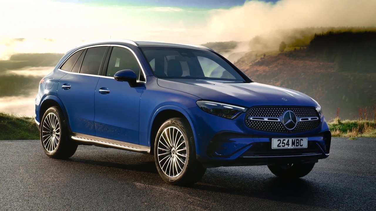 The new Mercedes-Benz GLC 300 e Design Preview in Blue