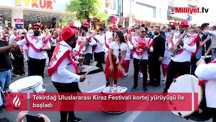 Tekirdağ Uluslararası Kiraz Festivali kortej yürüyüşü ile başladı