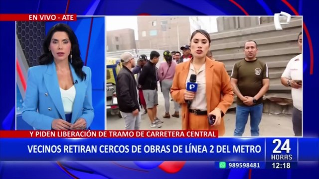 Ate: Vecinos retiran tranqueras y rejas de obras de Metro de Lima