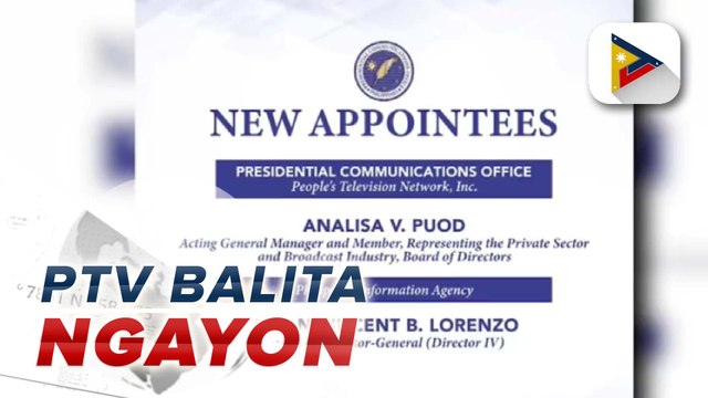 Listahan ng mga bagong appointees ng Malacañang, inilabas ng PCO