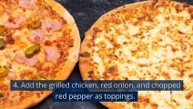 BBQ Chicken Pizza - How To Make Chicken Pizza At Home - Home Chicken Pizza -Easy Pizza 5 Min Recipe
