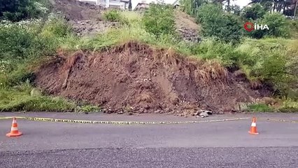 Karabük'te heyelan vatandaşları tedirgin etti