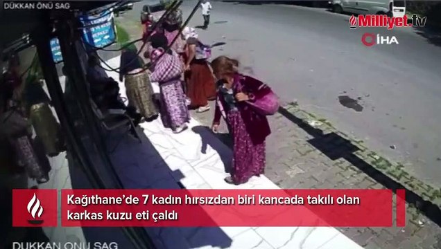 Kancadaki 15 kilogramlık karkas eti çaldılar