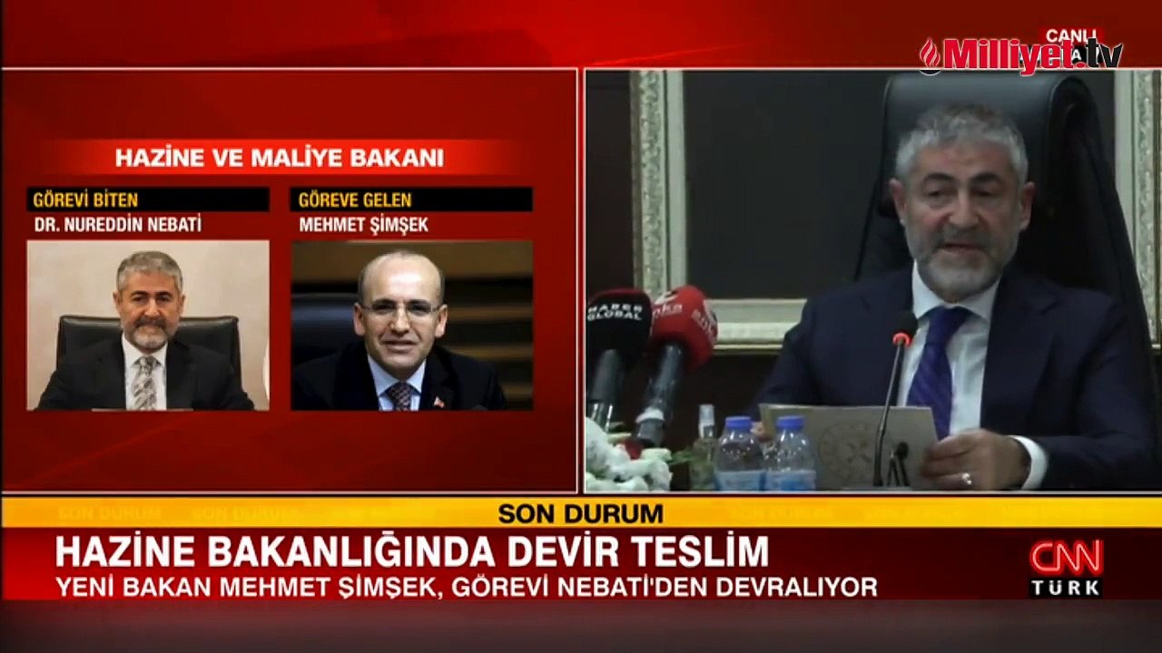 Hazine ve Maliye Bakanlığı'nda devir teslim! Mehmet Şimşek görevi devraldı
