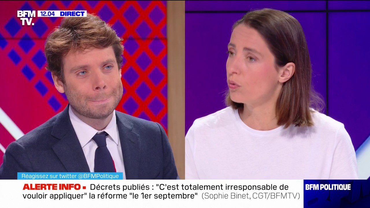 Sophie Binet (CGT): "C'est totalement irresponsable de vouloir appliquer" la réforme des retraites "le 1er septembre"
