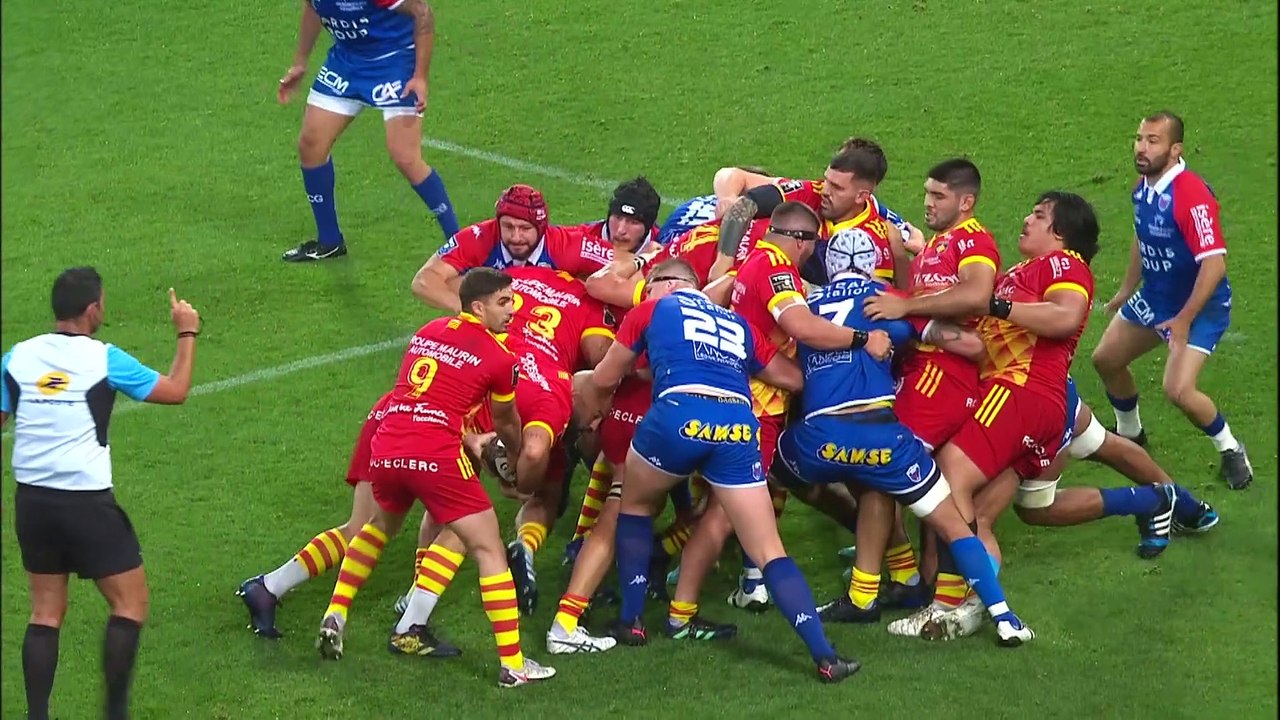 TOP 14 - Essai de Jake McINTYRE (USAP) - FC Grenoble Rugby - USA Perpignan - Saison 2022-2023