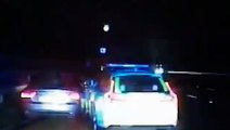Dashcam footage shows armed driver ramming police car before 135mph motorway chase