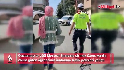 Yanlış okula giden öğrencinin imdadına trafik polisleri yetişti