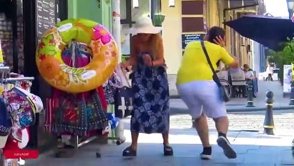 New An invisible object falling from a building Prank 2023