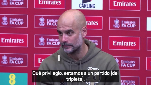Guardiola habla sobre el posible triplete del Manchester City