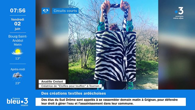 À Tournon-sur-Rhône, Étoffes pour touffes , serviettes périodiques lavables, bouillottes sèches, cotons…