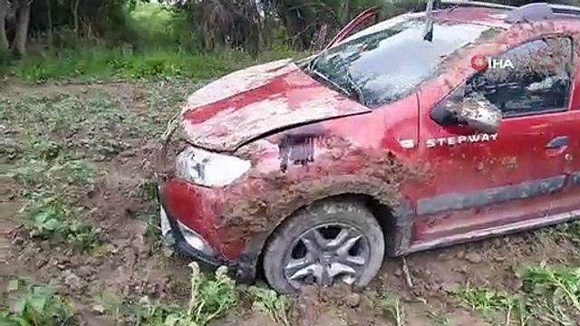 Cip patates tarlasına uçtu: 2 yaralı