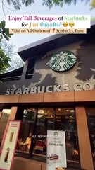 Just @190Rs Enjoy Tall Beverages of Starbucks.