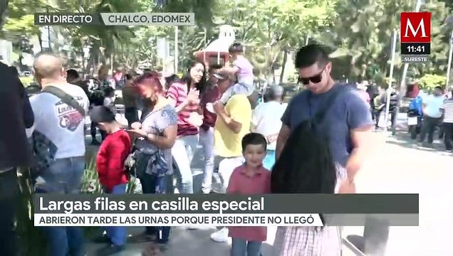Reportan largas filas en casilla especial de Chalco, abrieron tarde las urnas