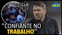 Após clássico, Coudet comenta protestos no Atlético