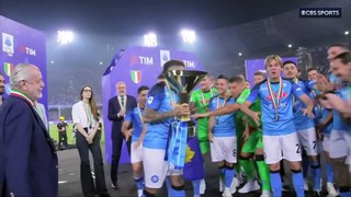 Napoli lift the Coppa Campioni d'Italia after winning Scudetto!