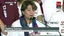 Delfina Gómez da mensaje tras el fin de la jornada electoral en el Estado de México