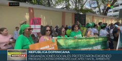Activistas dominicanos se manifiestan contra empresas que dañan el medio ambiente