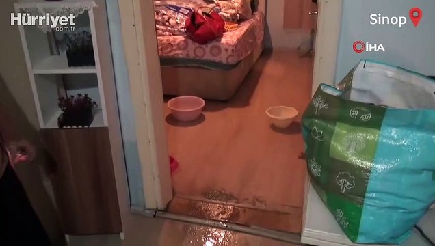 Sinop’ta sağanak sele neden oldu; iki ilçede okullar 1 gün tatil edildi