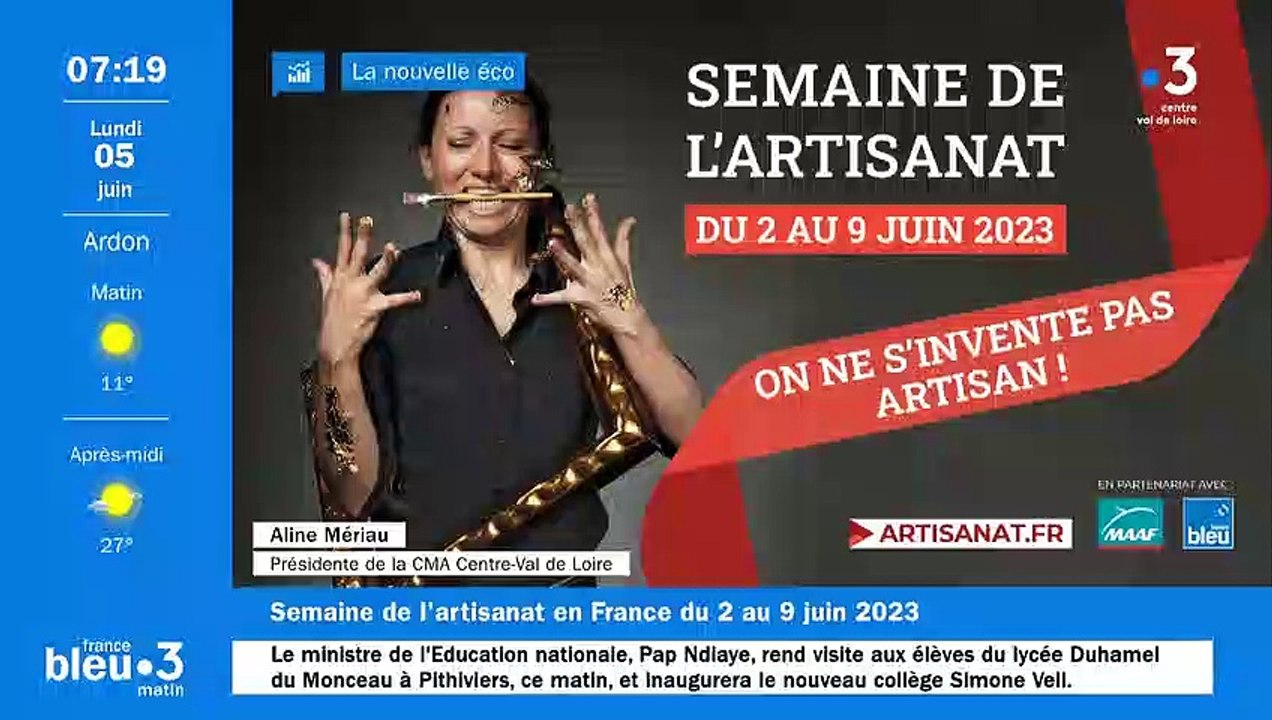 Aline Mériau, présidente de la chambre régionale des métiers et de l'artisanat en Centre Val de Loire