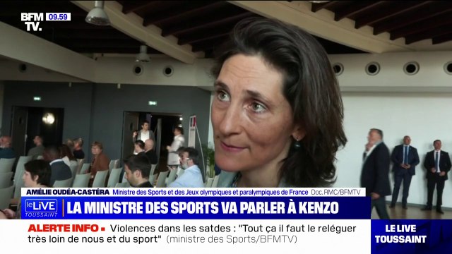 Amélie Oudéa-Castéra Kenzo, agressé lors du match entre l'OM et Ajaccio: Je vais essayer d'échanger avec lui dans la matinée