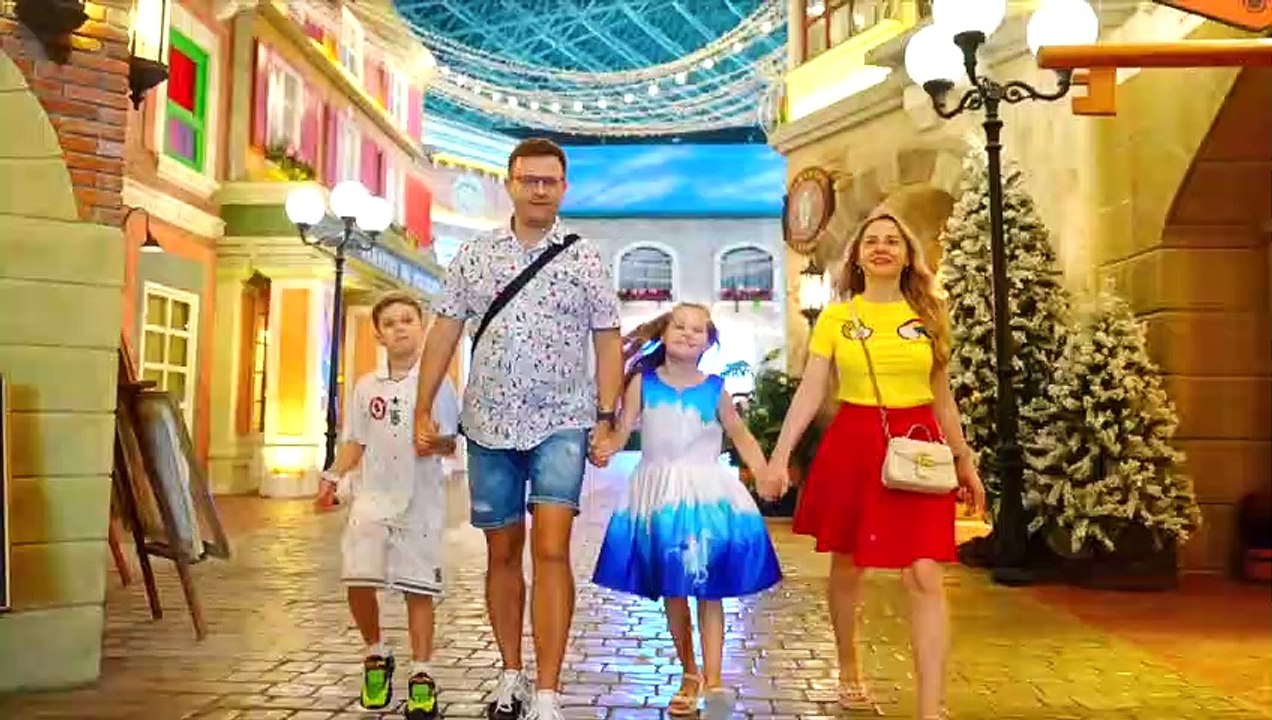 Diana and Roma Fun weekend with Parents at Ferrari World theme park in Abu Dhabi