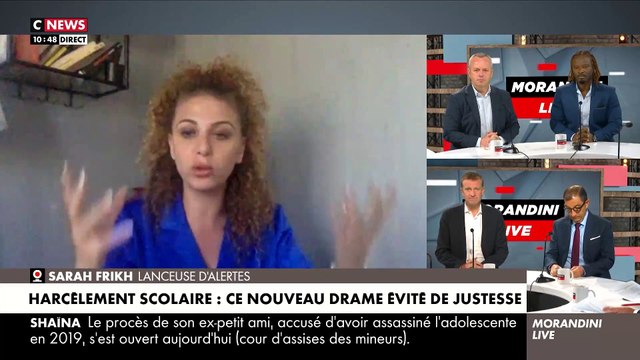 Sarah Frikh, lanceuse d’alerte sur le harcèlement scolaire, raconte dans Morandini Live comment, ce week-end, elle a sauvé du suicide un garçon de 13 ans qui voulait aller rejoindre Lindsay - VIDEO