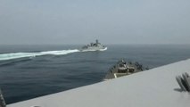 الدفاع الأميركية تنشر لقطات لسفينة صينية تقوم بمناورات بالقرب من مدمرة أميركية في #مضيق_تايوان  #العربية