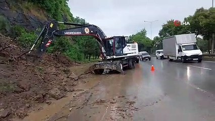 Samsun-Ordu Karayolunda Heyelan Meydana Geldi