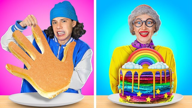Défi De Cuisine Fantastique _ Grand-Mère Vs Moi || Des Astuces Et Des Gadgets Tendance Par 123 Go!