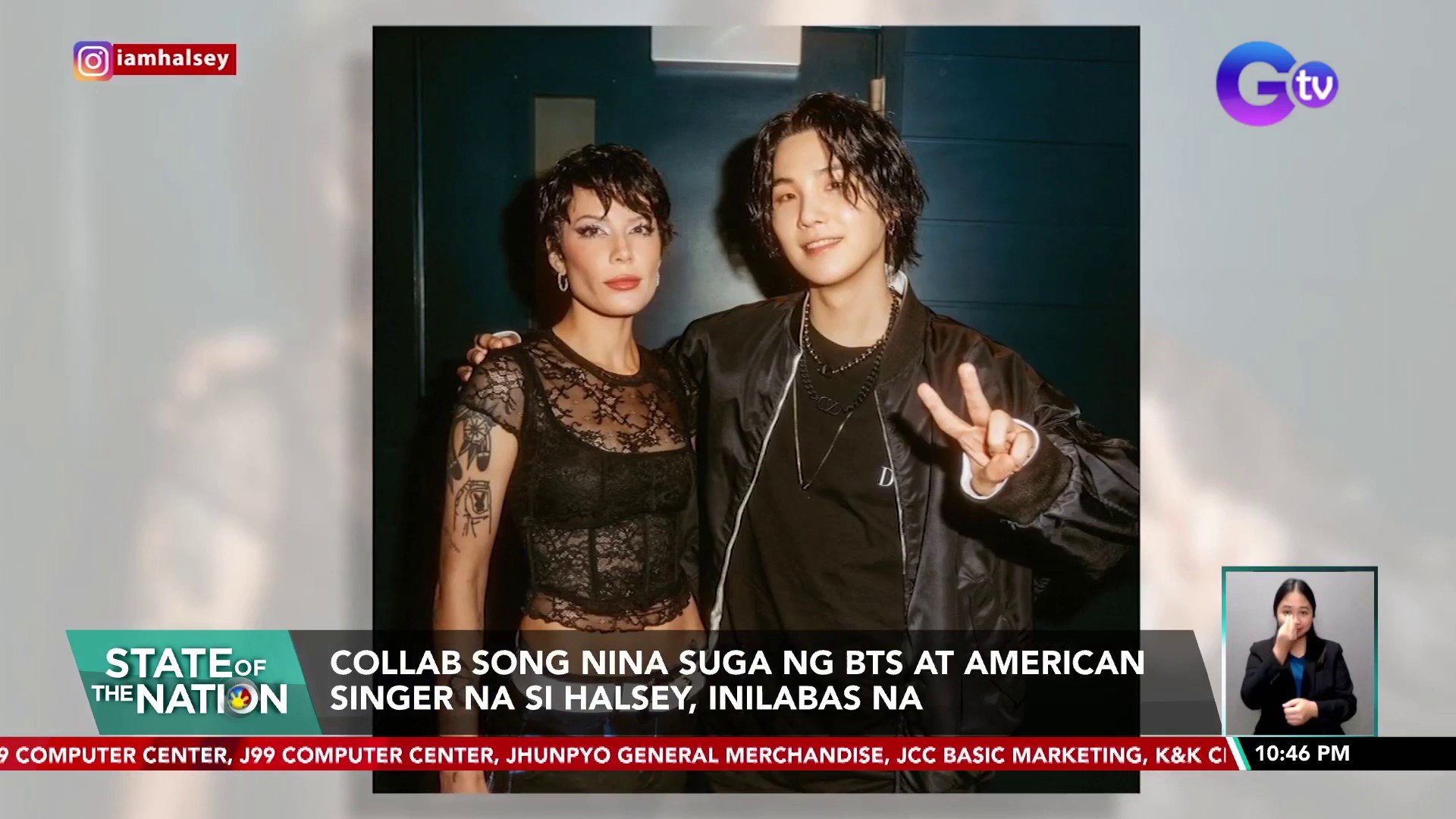 ⁣Collab song nina Suga ng BTS at American singer na si Halsey, inilabas na | SONA