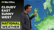 Met Office Evening Weather Forecast 05/06/23 - Cloudy east, sunny west