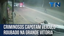 Criminosos capotam veículo roubado na Grande Vitória