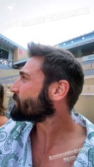 Guillaume Labbé avec sa soeur Constance et Tom Leeb à Roland-Garros le 5 juin 2023.