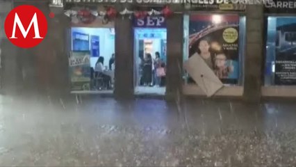 En Puebla, una fuerte tormenta acompañada de granizo dejó un muerto y afectaciones en inmuebles