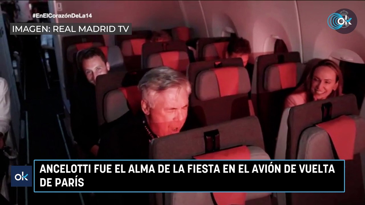 Ancelotti fue el alma de la fiesta en el avión de vuelta de París