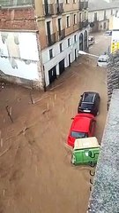 Las calles de Consuegra (Toledo), anegadas por una tromba de agua