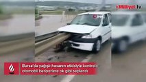 Bursa’da feci kaza! Otomobil bariyerlere ok gibi saplandı