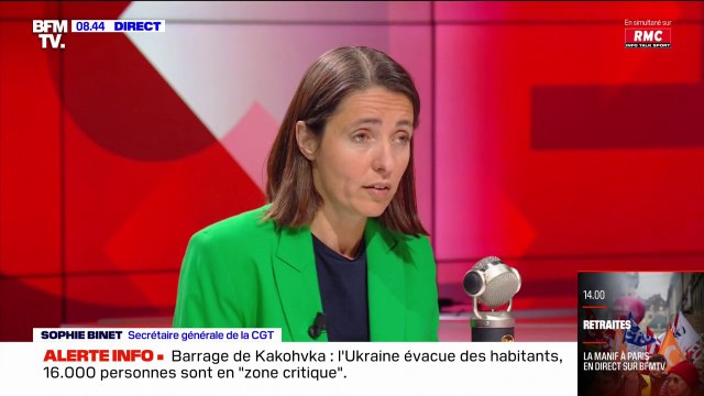 Réforme des retraites: Sophie Binet (CGT) demande le respect de la démocratie et que les députés puissent voter jeudi