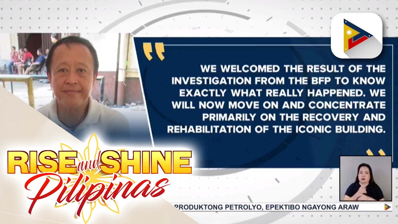 BFP: Sunog sa Manila Central Post Office building sa Liwasang Bonifacio, aksidente umano