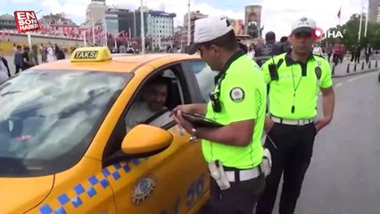 Taksim Meydanı'nda ticari taksilere yönelik denetim gerçekleştirildi
