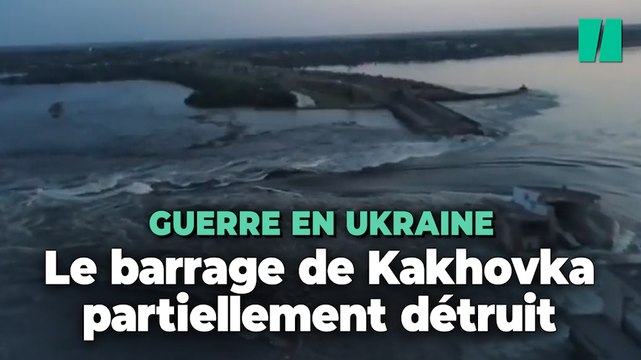 Guerre en Ukraine : les images du barrage de Kakhovka partiellement détruits