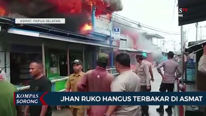 Kebakaran Hebat Hanguskan Puluhan Ruko di Asmat