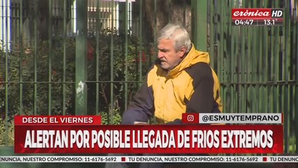 Alertan por la llegada de fríos extremos a la ciudad