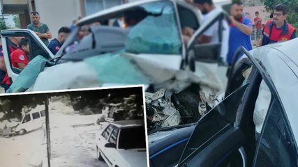Osmaniye'de bir kişinin hayatını kaybettiği 13 kişinin yaralandığı kaza anı kamerada