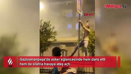 Dans edip ateş açtı, kendisini uyaranlara silah doğrulttu