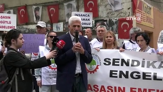 Tüm Emeklilerin Sendikası Üyeleri, Sendika Hakkında Açılan Kapatma Davasının 8 Haziran'da Yapılacak Duruşması Öncesi Eylem Yaptı.