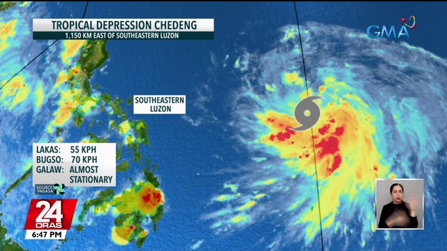 Posibleng lumakas bilang tropical storm o typhoon ang Bagyong Chedeng — PAGASA | 24 Oras
