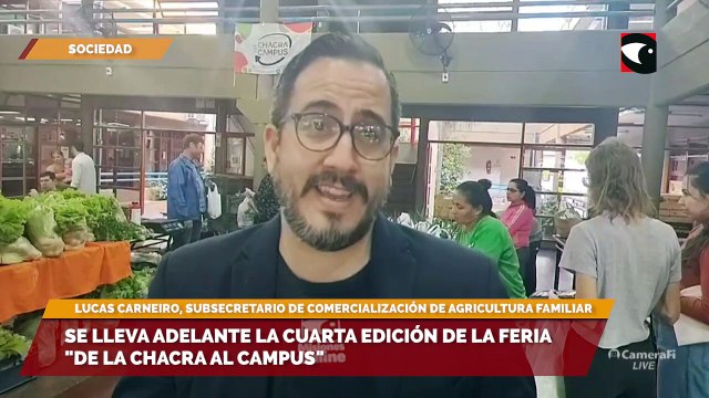 Lucas Carneiro, subsecretario de Comercialización de Agricultura Familiar, destacó el éxito de la prueba piloto de la feria De la chacra al campus